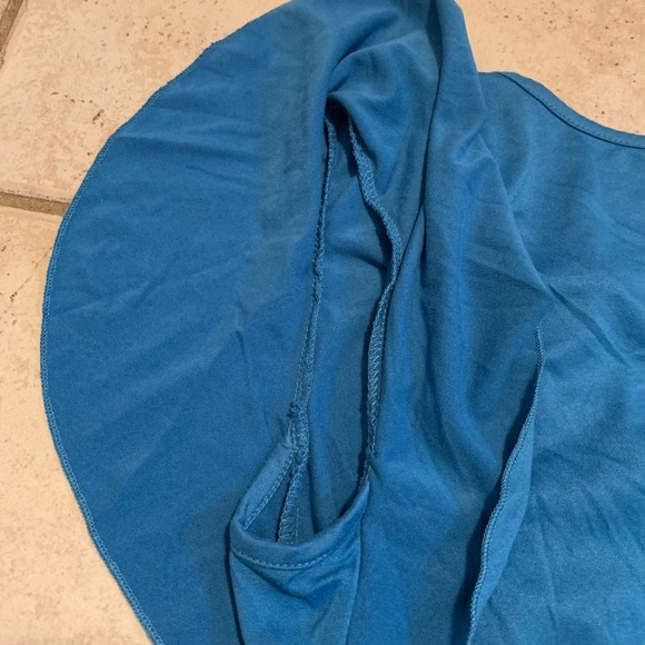 EKOUAER Teal V-Neck Ruffle Sleeve Tunic Top Size S - Picture 2 of 6